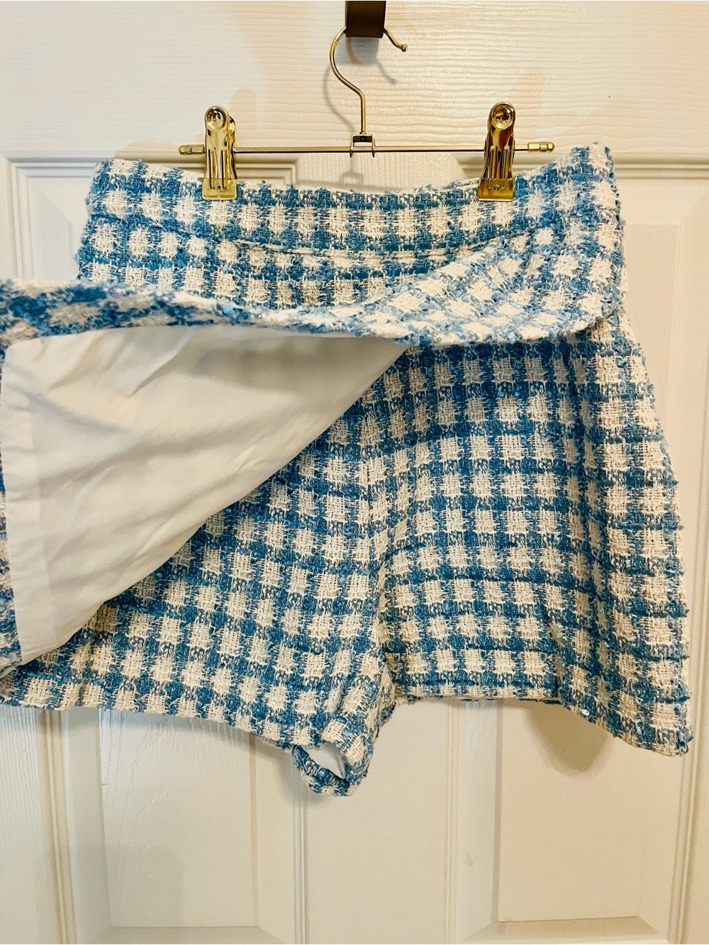 π Jason Wu Blue & Ivory Tweed Cropped Blazer & Skort Set - Picture 11 of 14